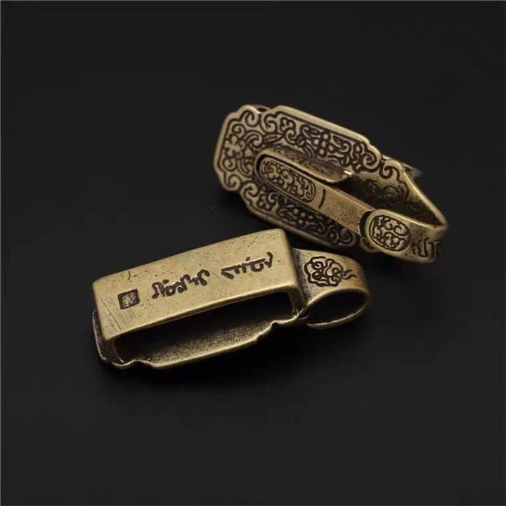 Porte-clés à clip de ceinture en laiton massif à motif vintage
