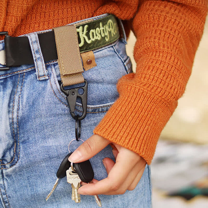 Porte-clés en nylon avec boucle de ceinture tactique à fermeture auto-agrippante - Kaki - image 0