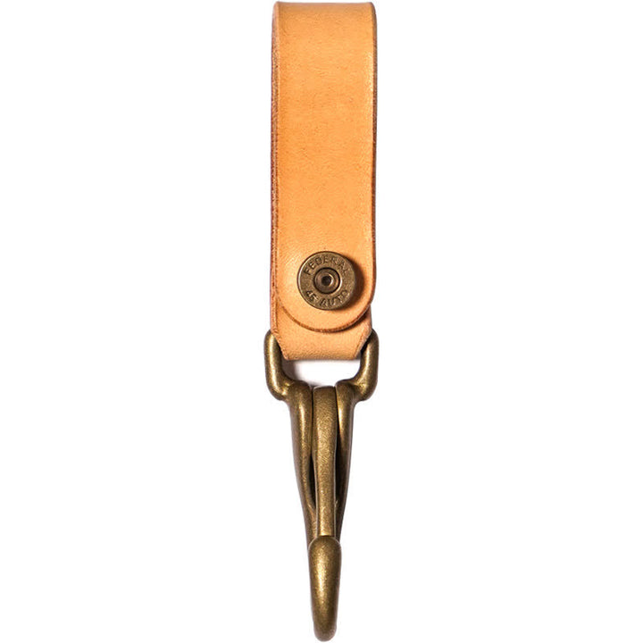 Porte-clés rétro en cuir véritable avec boucle de ceinture