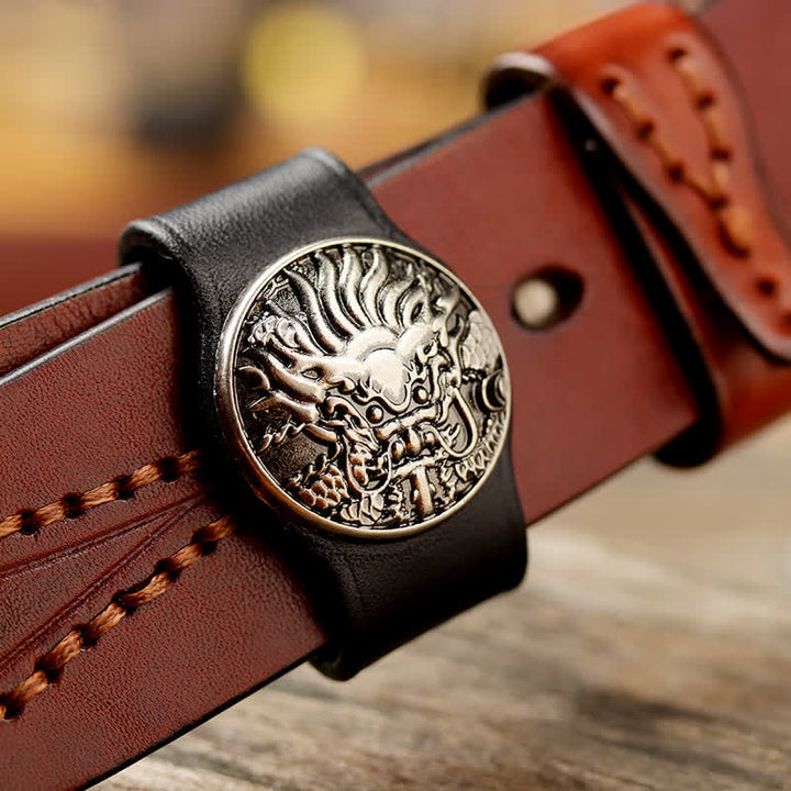 Anneau de fixation pour boucle de ceinture en cuir véritable