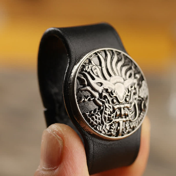 Anneau de fixation pour boucle de ceinture en cuir véritable
