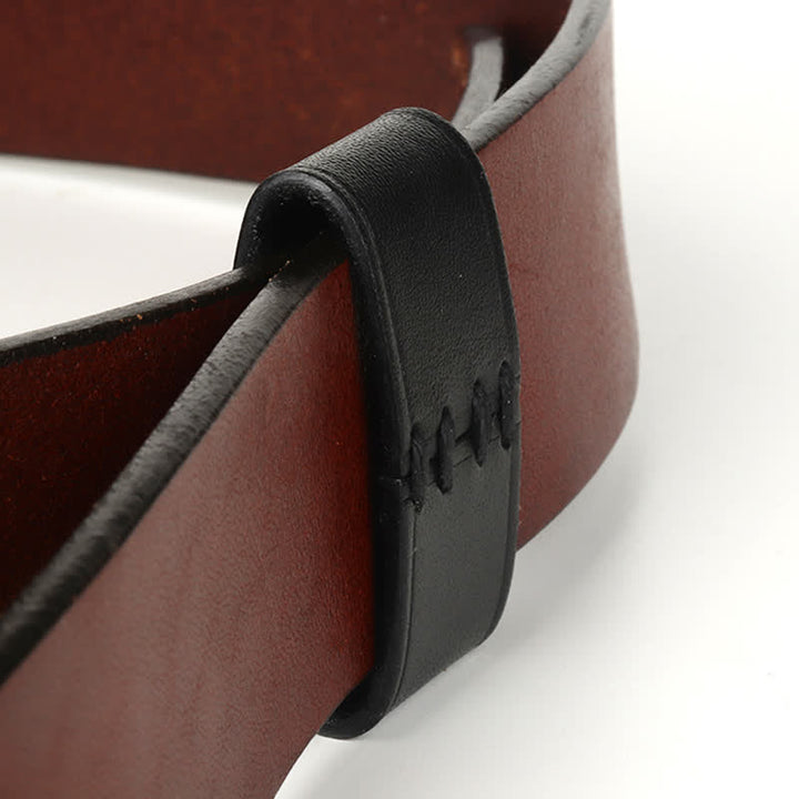 Anneau de fixation pour boucle de ceinture en cuir véritable