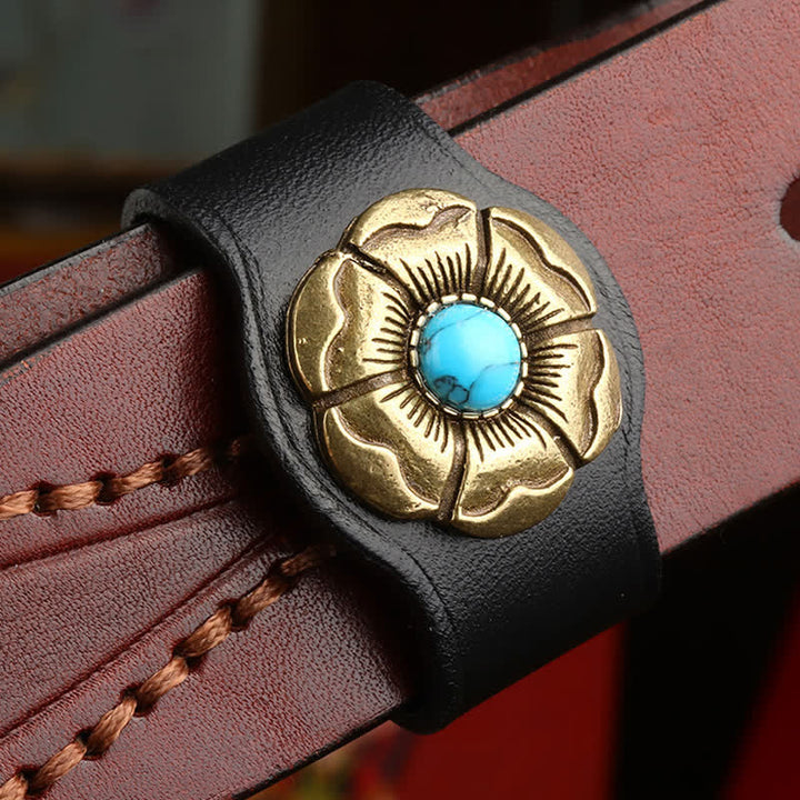 Anneau de fixation pour boucle de ceinture en cuir véritable