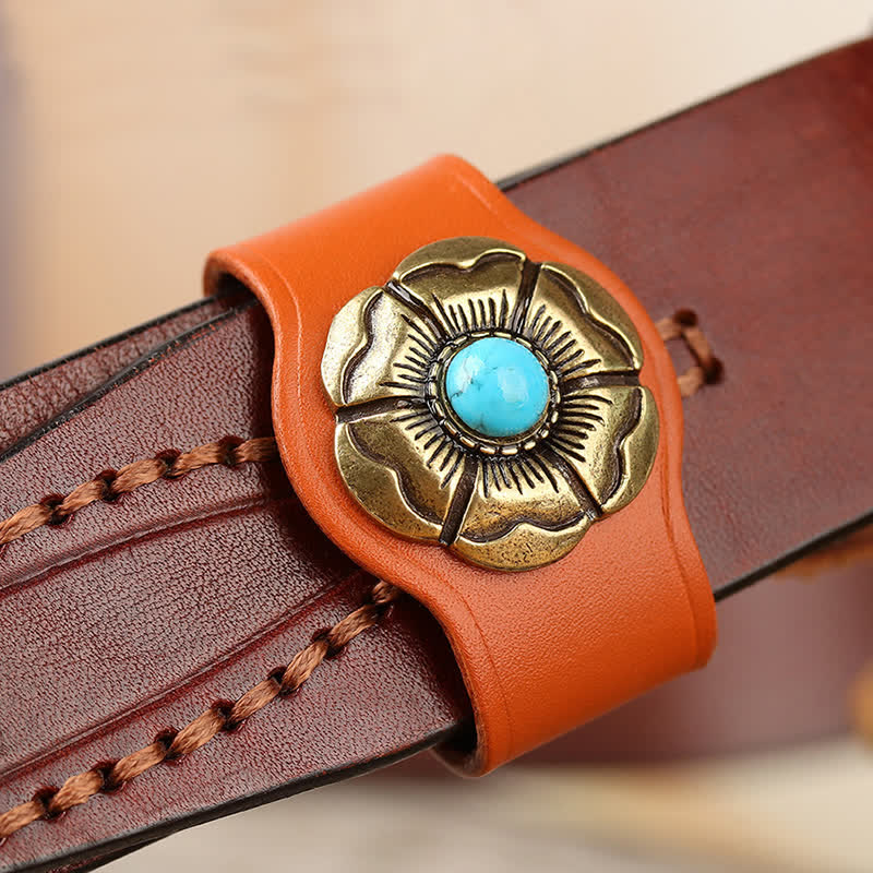 Anneau de fixation pour boucle de ceinture en cuir véritable