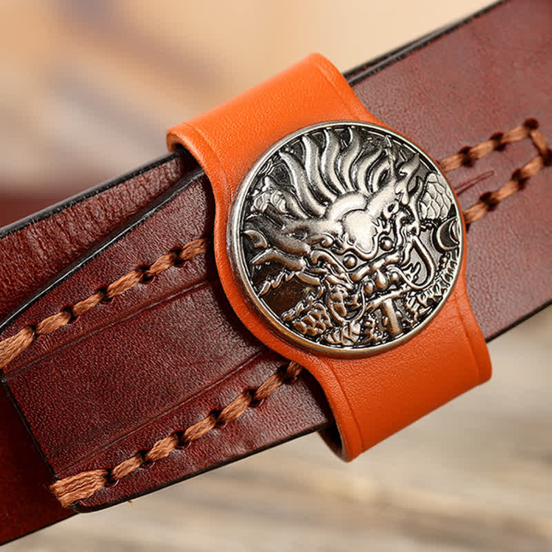 Anneau de fixation pour boucle de ceinture en cuir véritable