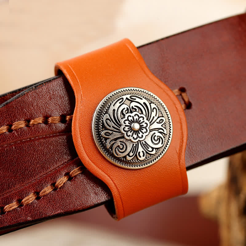 Anneau de fixation pour boucle de ceinture en cuir véritable