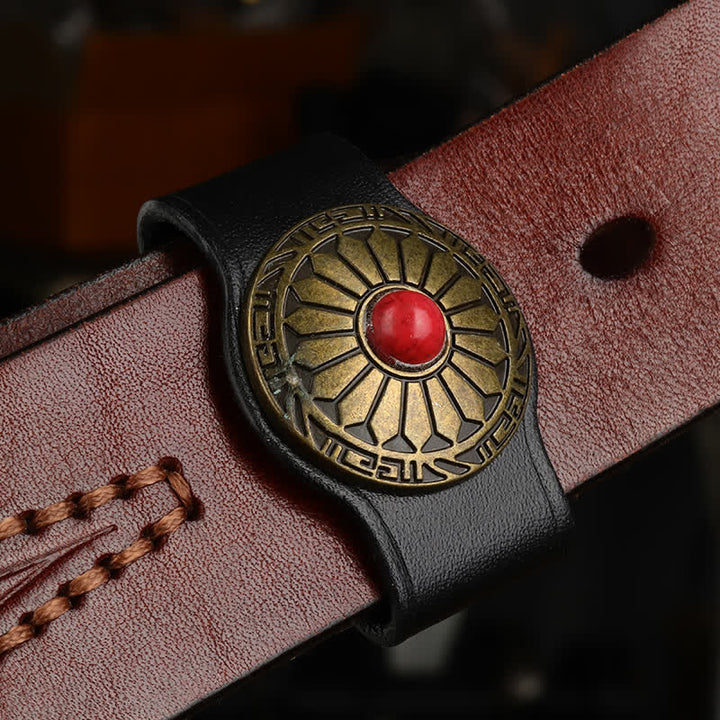 Anneau de fixation pour boucle de ceinture en cuir véritable