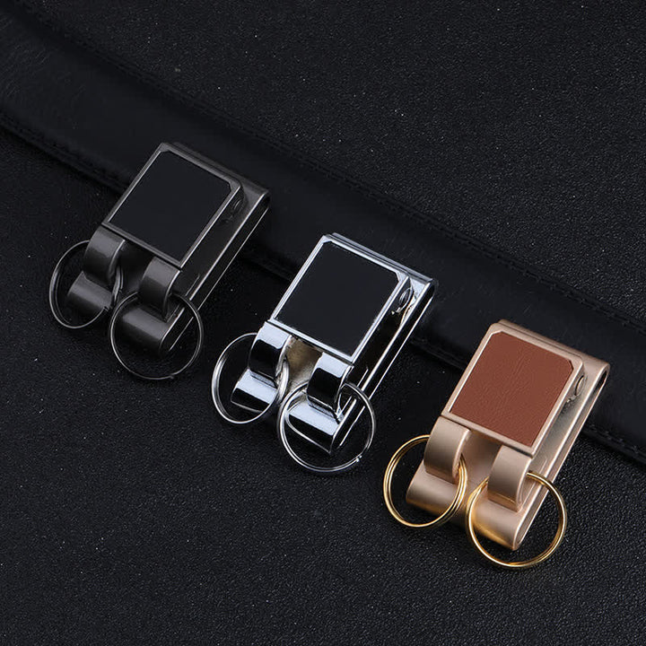 Porte-clés à boucle de ceinture en métal robuste à double anneau