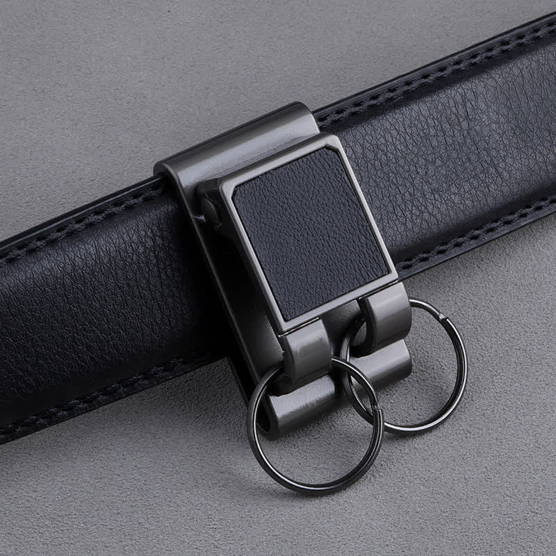 Porte-clés à boucle de ceinture en métal robuste à double anneau