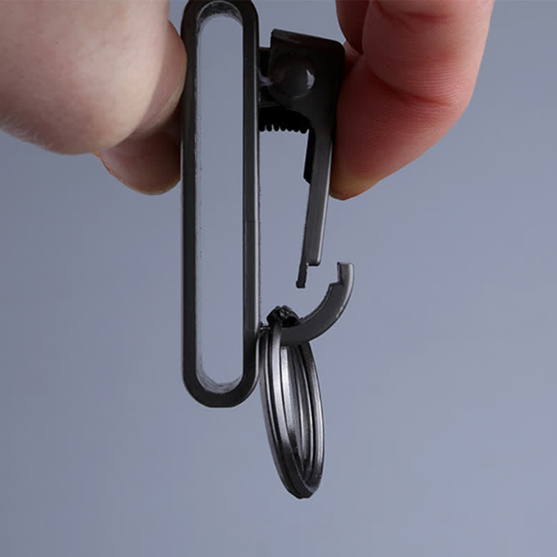 Porte-clés à boucle de ceinture en métal robuste à double anneau