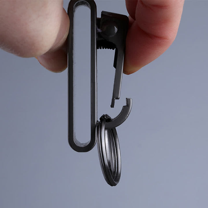 Porte-clés à boucle de ceinture en métal robuste à double anneau