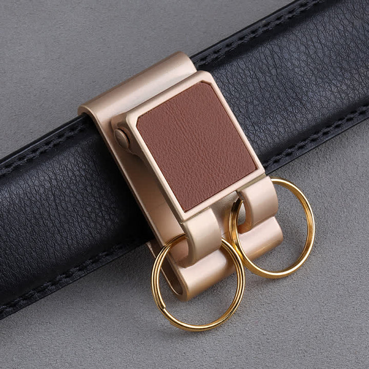 Porte-clés à boucle de ceinture en métal robuste à double anneau