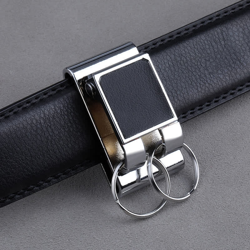 Porte-clés à boucle de ceinture en métal robuste à double anneau
