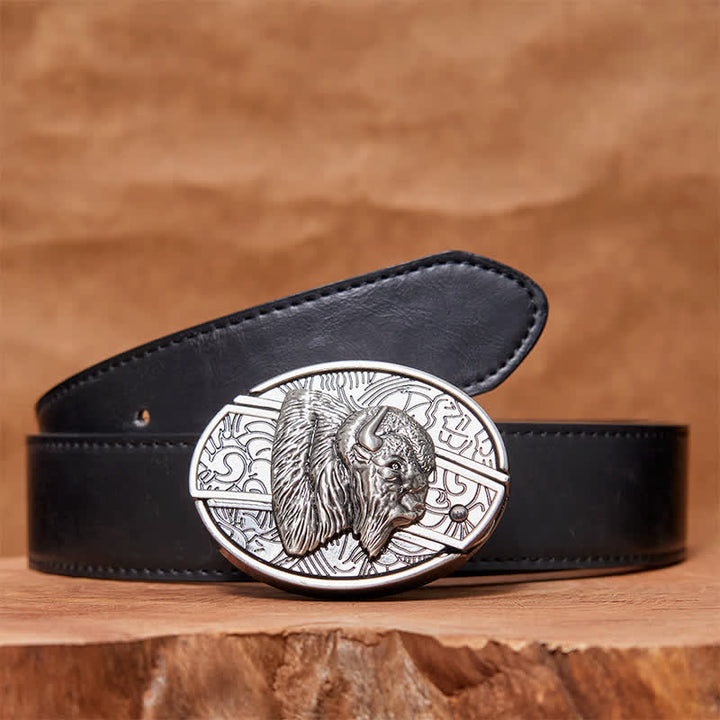 Ceinture en cuir pour homme avec couteau pliant caché en bison