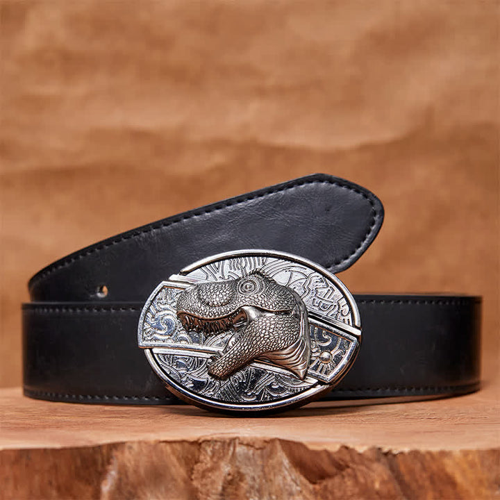 Ceinture en cuir pour homme avec couteau pliant caché en forme de dinosaure