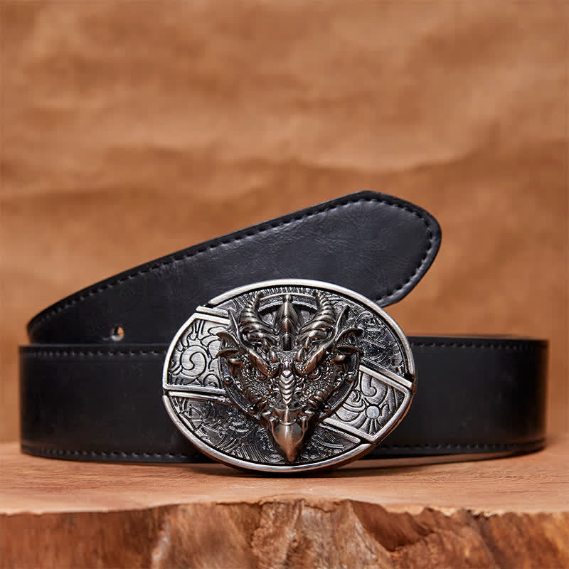 Ceinture en cuir pour homme avec couteau pliant caché et dragon tranchant