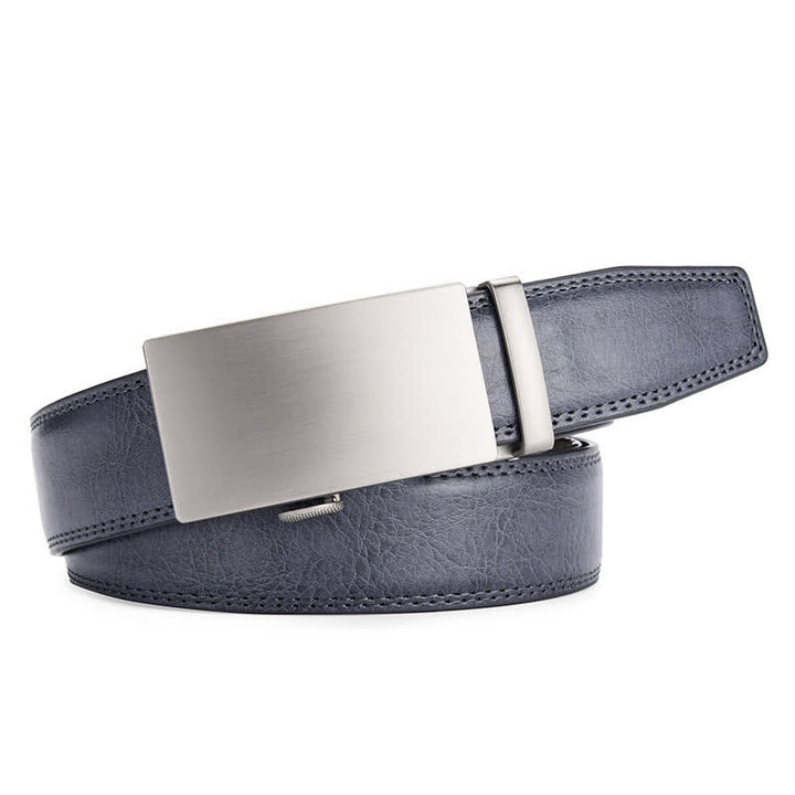 Ceinture en cuir mat vierge à boucle automatique et motif craquelé