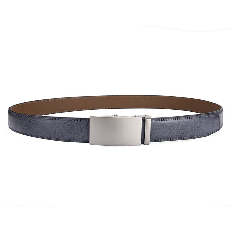 Ceinture en cuir mat vierge à boucle automatique et motif craquelé