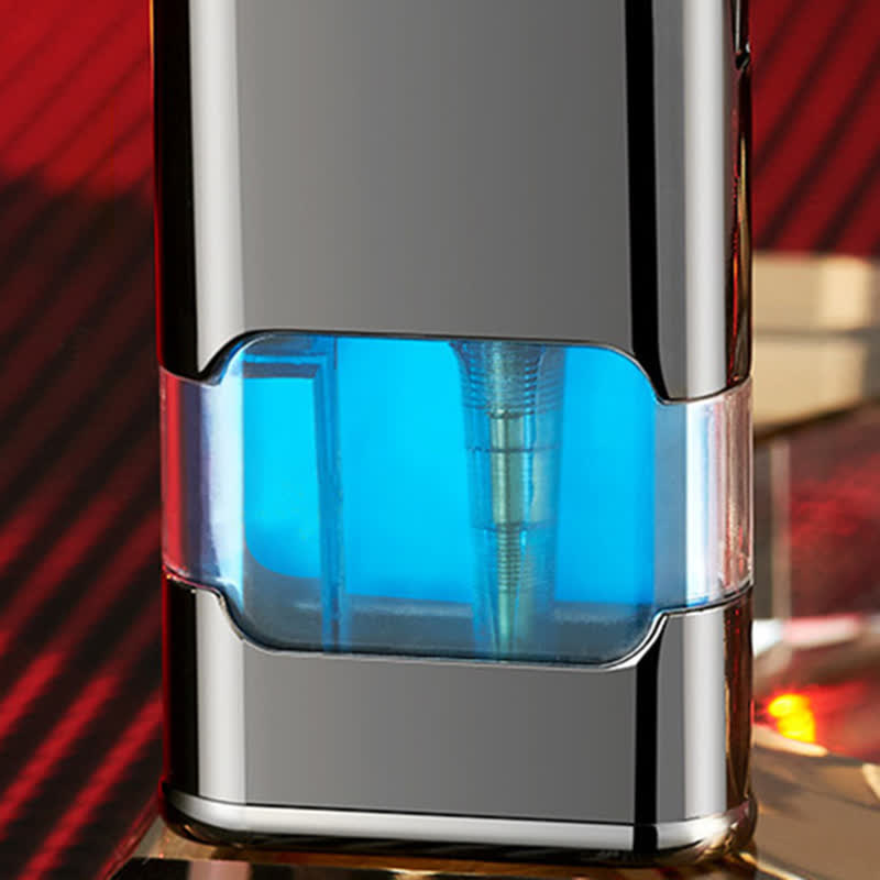 Briquet butane rechargeable à double flamme avec horloge et motif cheval