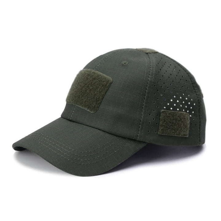Casquette de baseball camouflage respirante avec trou pour lunettes Velcro