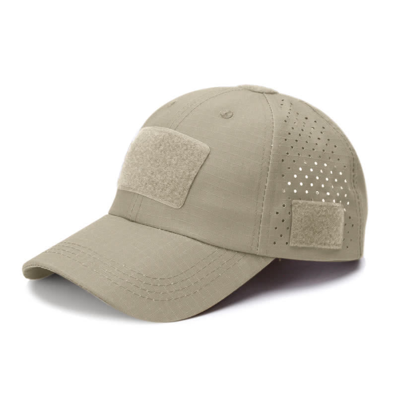 Casquette de baseball camouflage respirante avec trou pour lunettes Velcro