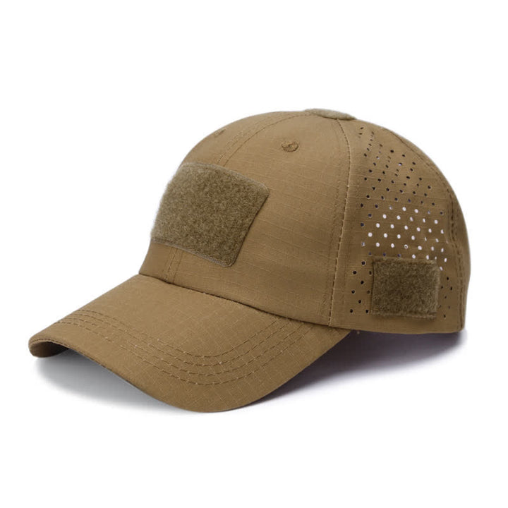 Casquette de baseball camouflage respirante avec trou pour lunettes Velcro