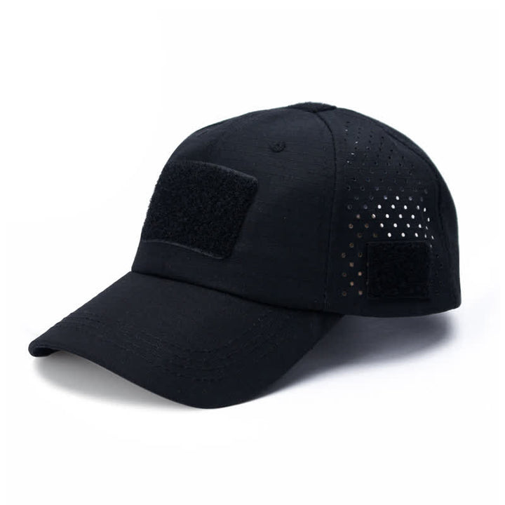 Casquette de baseball camouflage respirante avec trou pour lunettes Velcro