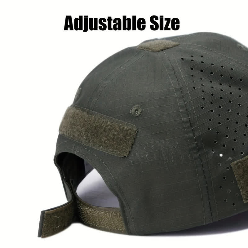 Casquette de baseball camouflage respirante avec trou pour lunettes Velcro