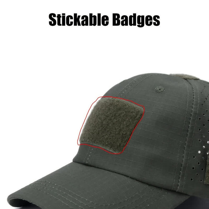 Casquette de baseball camouflage respirante avec trou pour lunettes Velcro