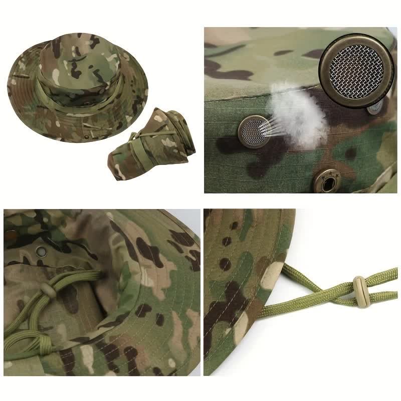 Lot de 2 chapeaux de pêcheur tactiques camouflage pour homme
