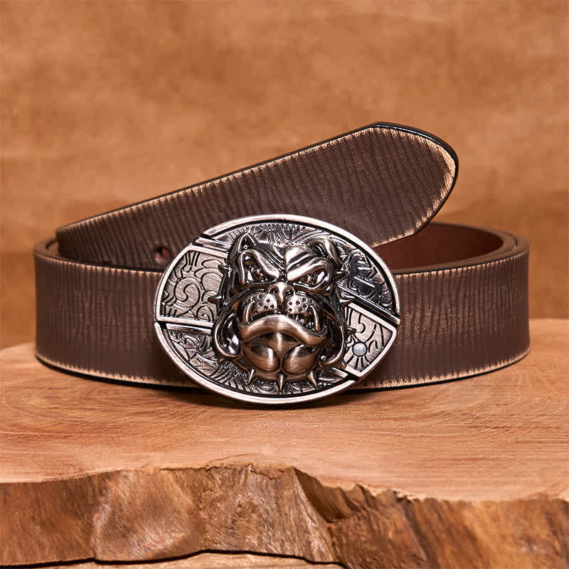 Ceinture en cuir pour homme avec couteau pliant caché Fierce Dog
