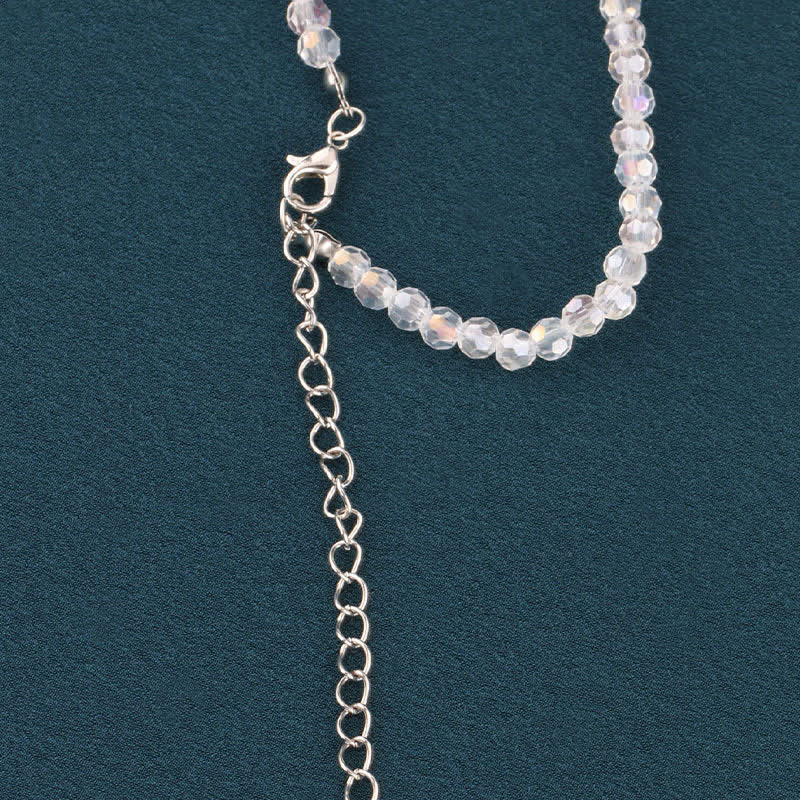 Collier cravate créatif en cristal artificiel fait main