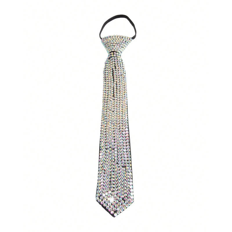 Cravate créative style diamant avec strass scintillants