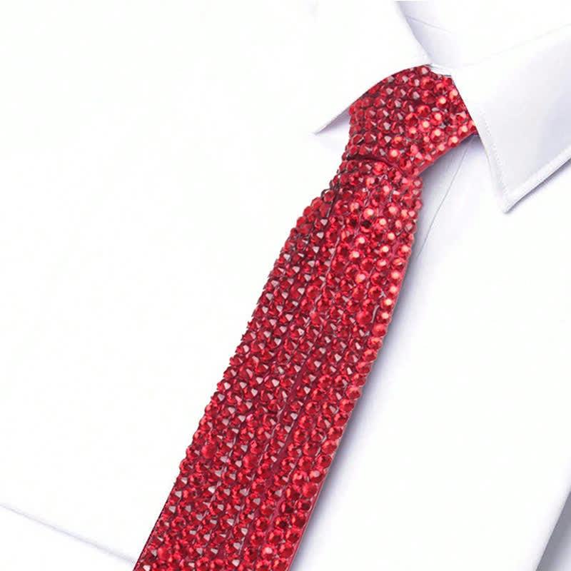Cravate créative style diamant avec strass scintillants