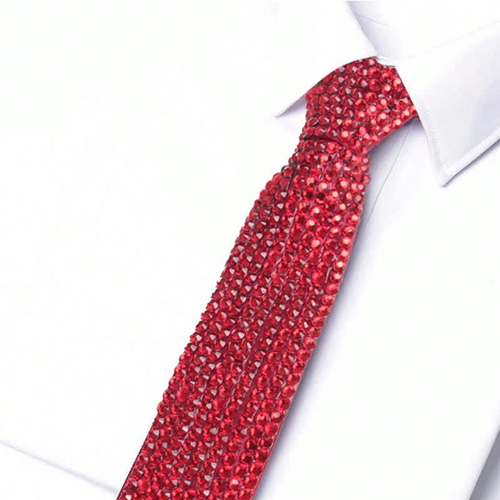 Cravate créative style diamant avec strass scintillants
