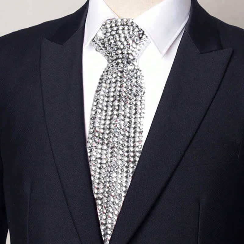 Cravate créative style diamant avec strass scintillants