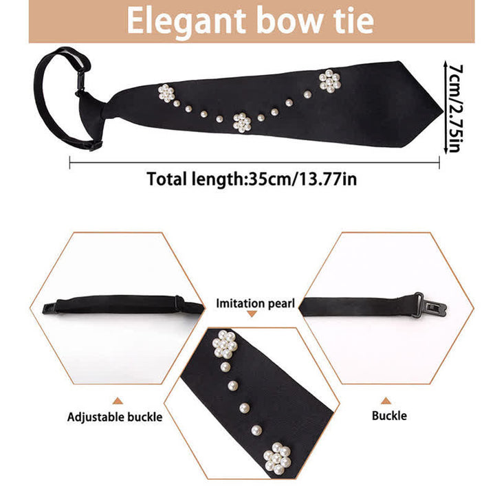 Cravate créative élégante ornée de perles artificielles