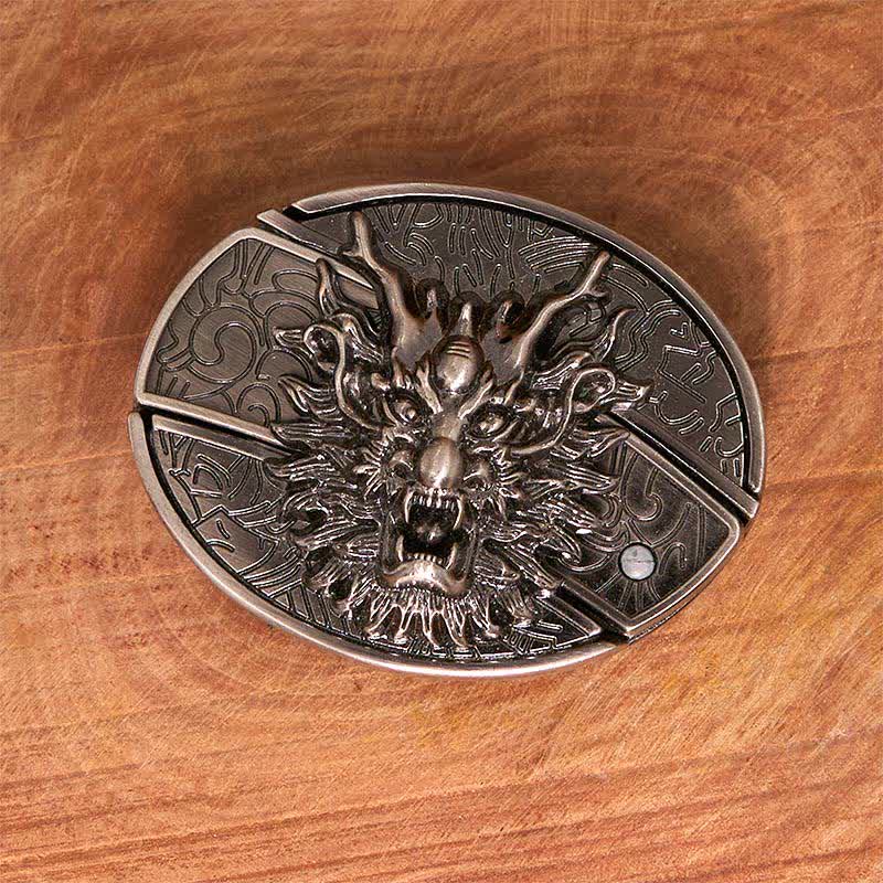 Ceinture en cuir pour homme avec couteau pliant caché Brave Dragon
