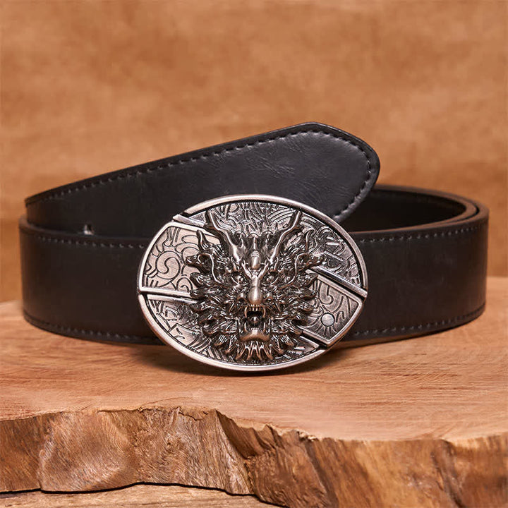 Ceinture en cuir pour homme avec couteau pliant caché Brave Dragon