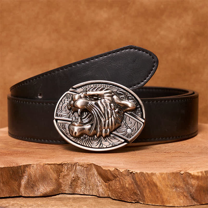 Ceinture en cuir pour homme avec couteau pliant caché Roaring Tiger