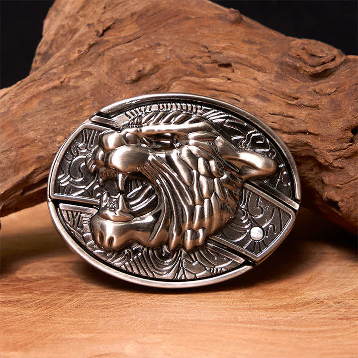 Ceinture en cuir pour homme avec couteau pliant caché Roaring Tiger