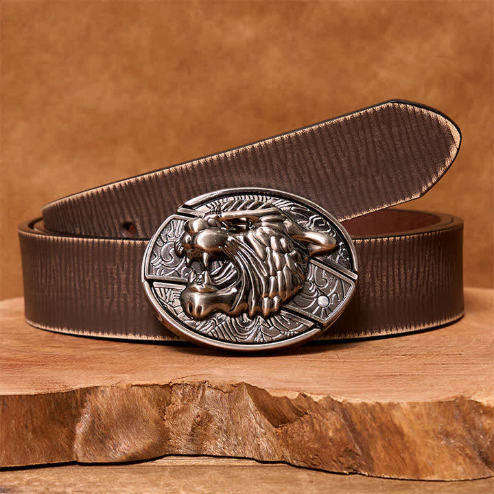 Ceinture en cuir pour homme avec couteau pliant caché Roaring Tiger