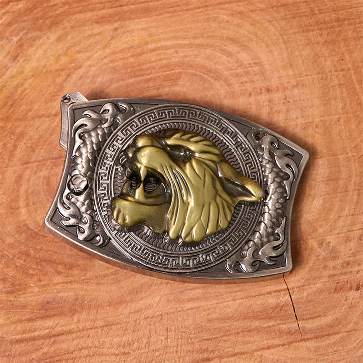 Ceinture en cuir pour homme avec couteau pliant caché tigre DIY - image 2