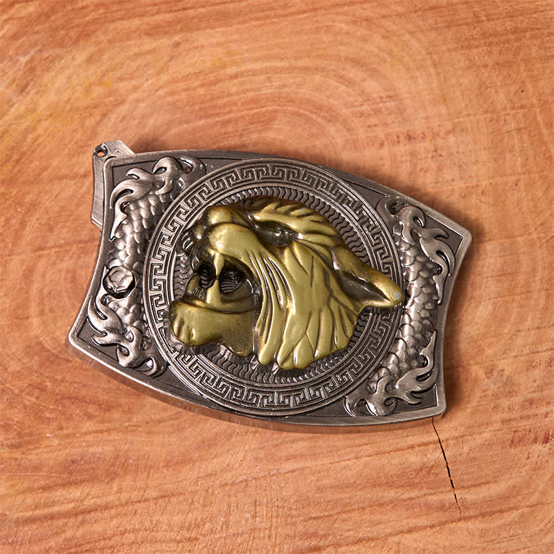Ceinture en cuir pour homme avec couteau pliant caché tigre DIY