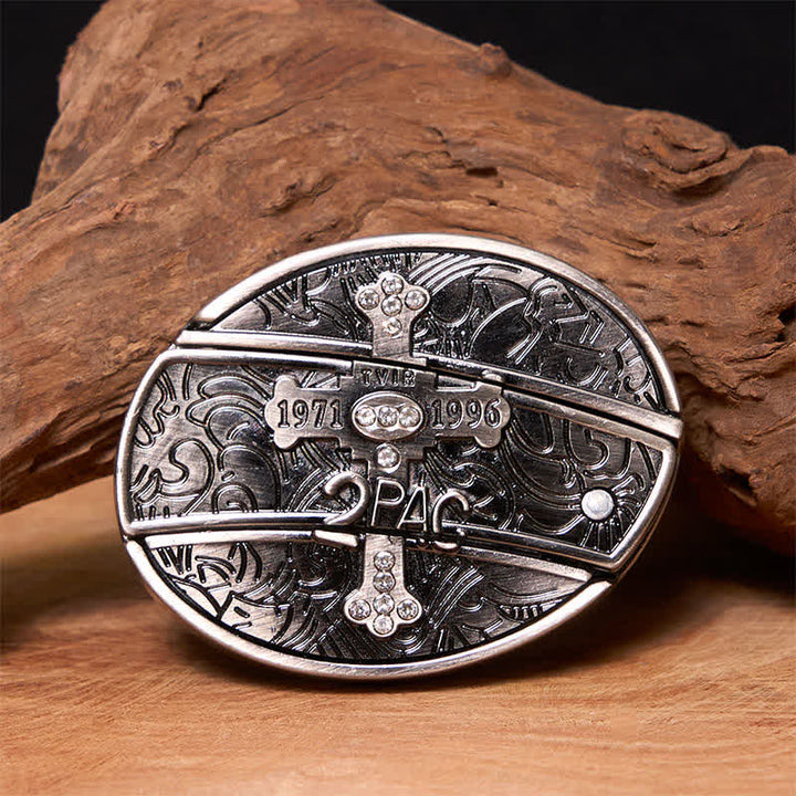Ceinture en cuir pour homme avec petit couteau pliant caché en croix