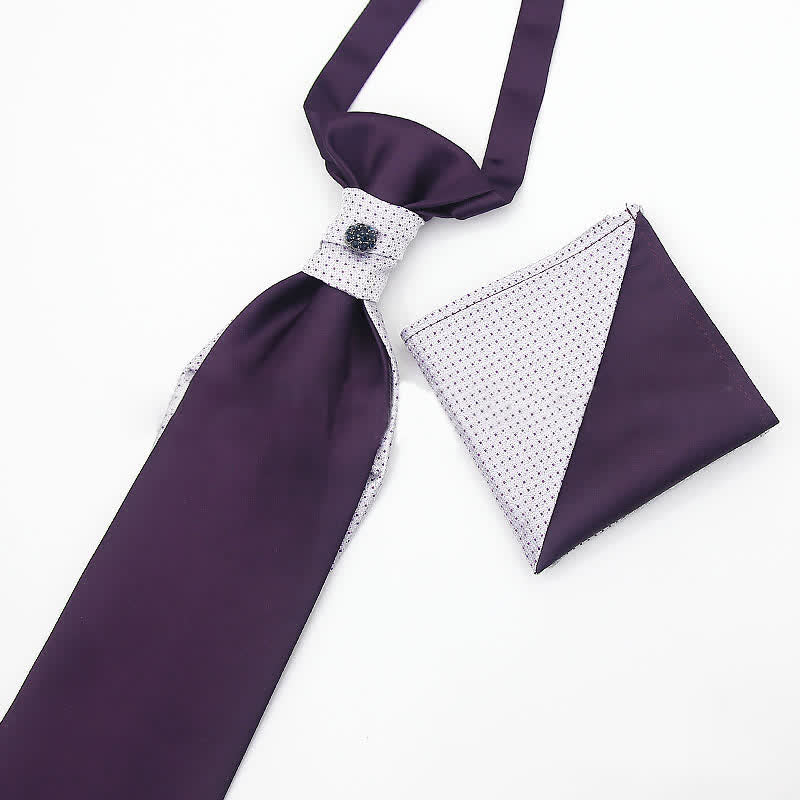 Lot de 2 pochettes de costume pré-nouées pour homme, style épissage, ornées de cristaux