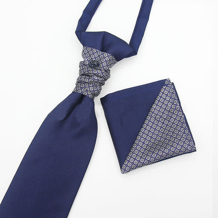 Lot de 2 pochettes de costume pré-nouées pour homme, style épissage, ornées de cristaux