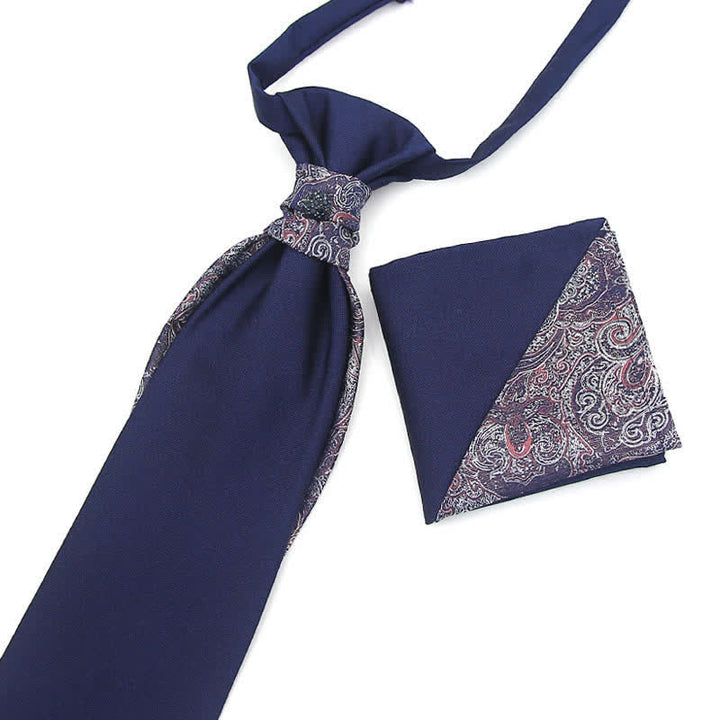 Lot de 2 pochettes de costume pré-nouées pour homme, style épissage, ornées de cristaux