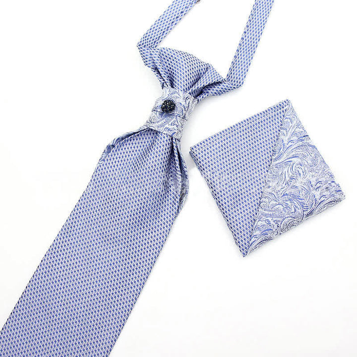 Lot de 2 pochettes de costume pré-nouées pour homme, style épissage, ornées de cristaux