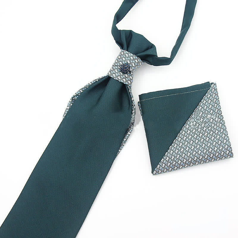 Lot de 2 pochettes de costume pré-nouées pour homme, style épissage, ornées de cristaux